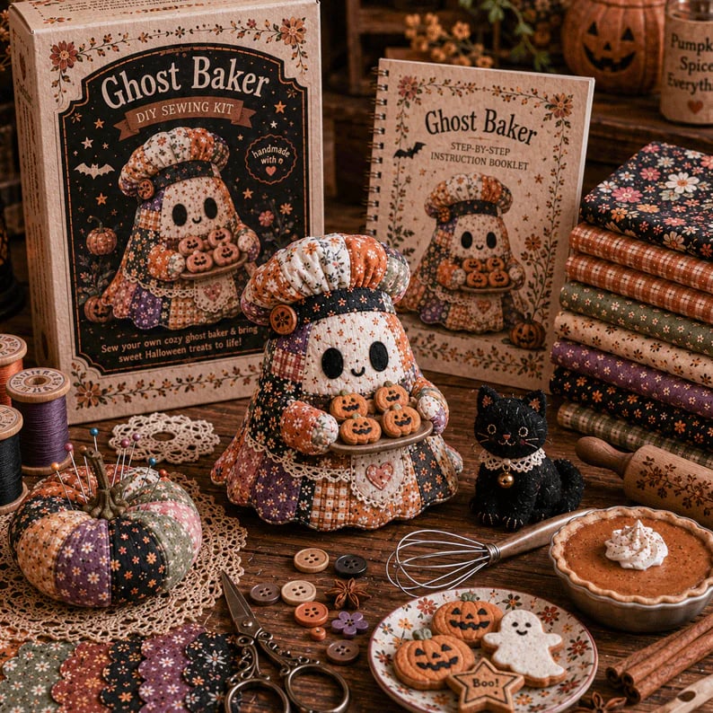 🧵49% Off Last Day - 👻Little Ghost’s Cozy Halloween DIY Patchwork Kit