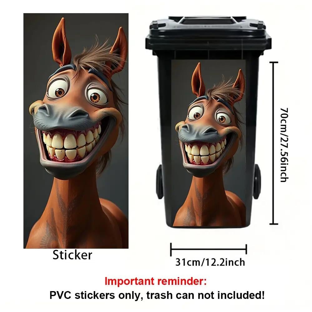 🐴 Creative Trash Can Sticker with Colourful Cartoon