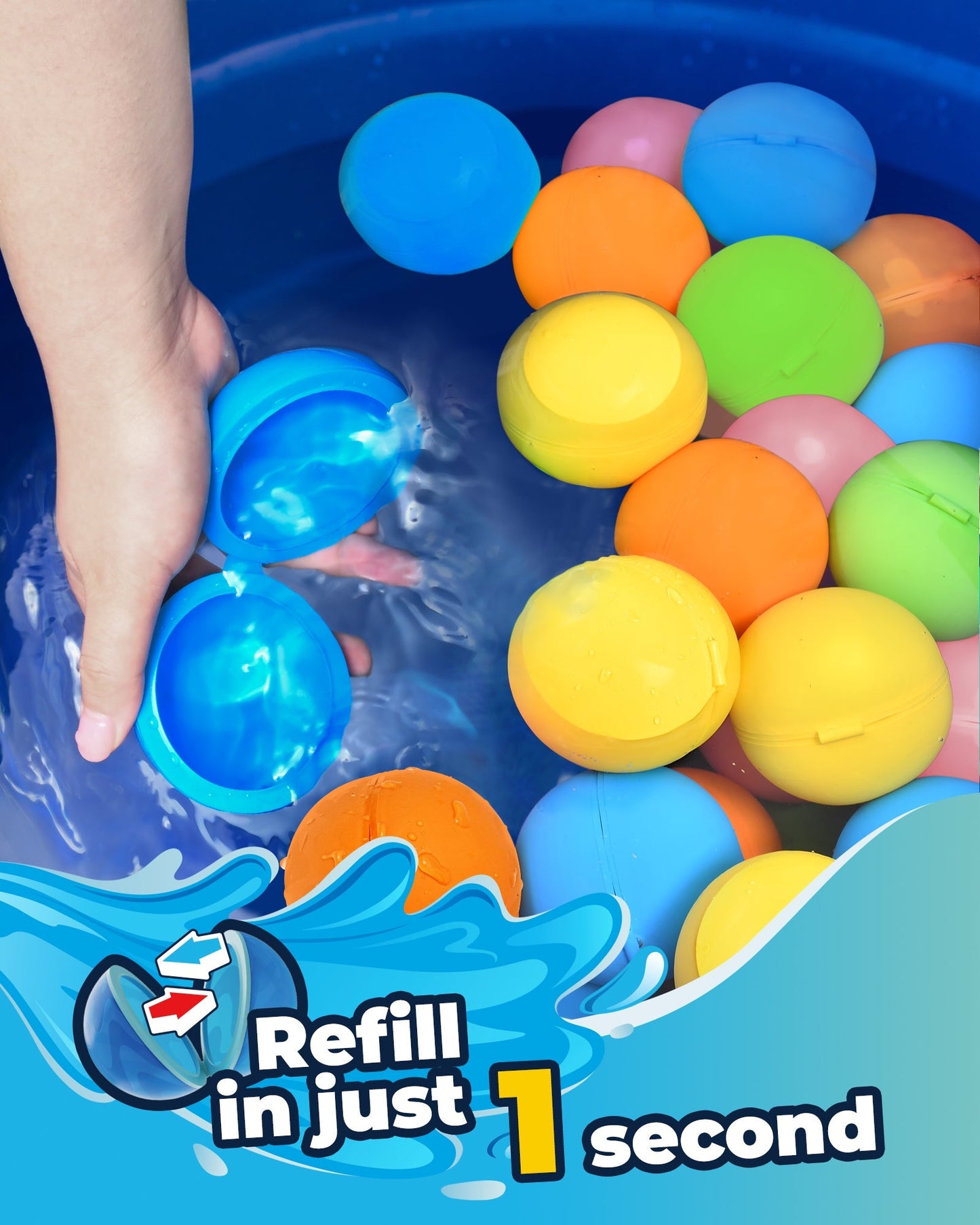 🏆Summer Hot Toys🔥Reusable Water Balloons Pool Beach water Toys for Boys and Girls,