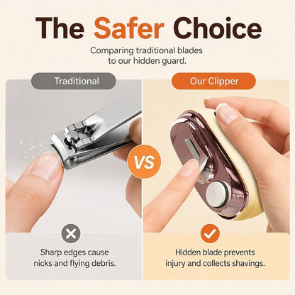 A🔥Last Day 50% OFF -✂️ 2-in-1 Smart Electric Nail Clipper & Polisher – Anti-Pinch Safety & LED Light 💅