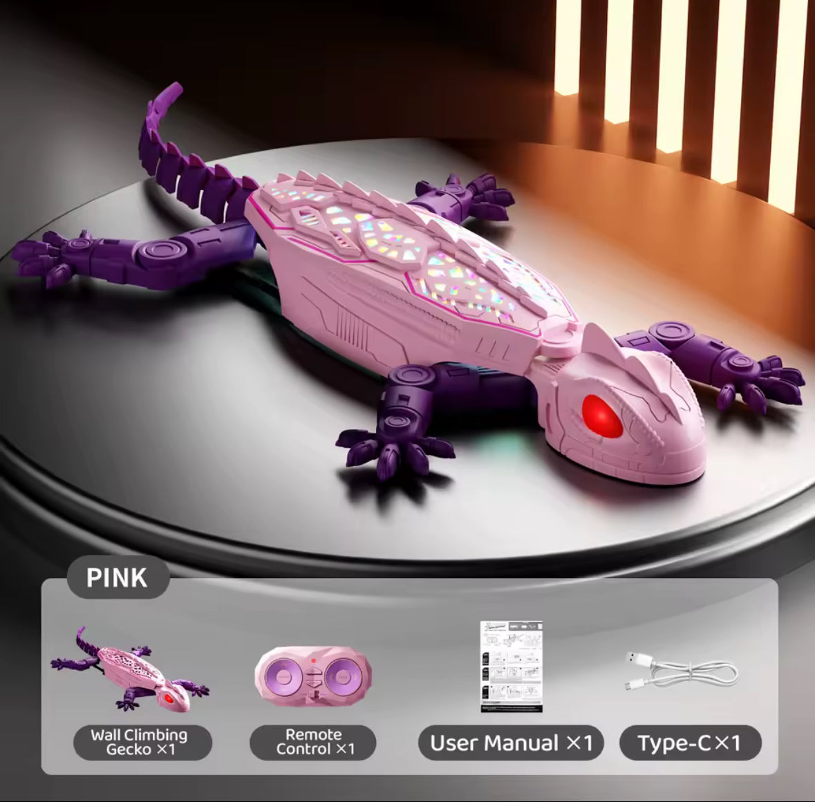 🔥Limited time 49% OFF – Gecko Rush Remote Control Wall Climbing Lizard Toy Ceiling & Floor Crawler
