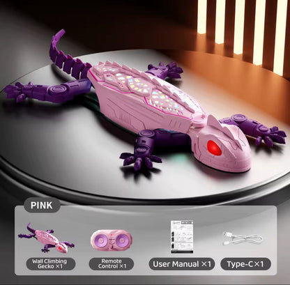 🔥Limited time 49% OFF – Gecko Rush Remote Control Wall Climbing Lizard Toy Ceiling & Floor Crawler