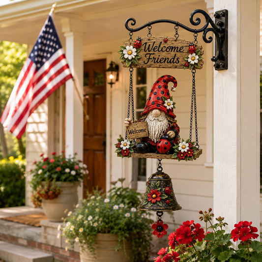 🔥Limited time 49% OFF – Rustic Garden Gnome Bell Outdoor Decor 🐞🌼