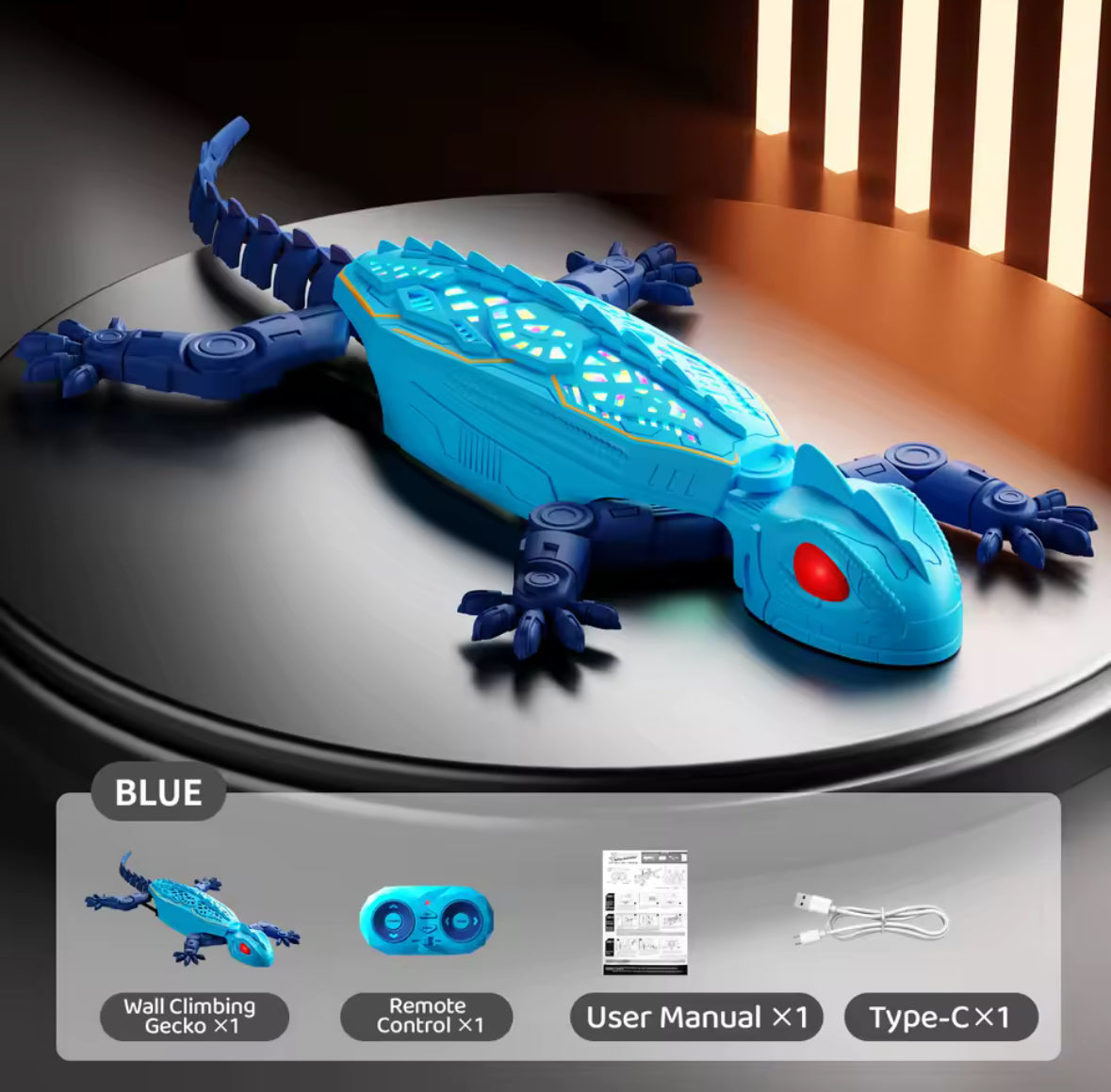 🔥Limited time 49% OFF – Gecko Rush Remote Control Wall Climbing Lizard Toy Ceiling & Floor Crawler