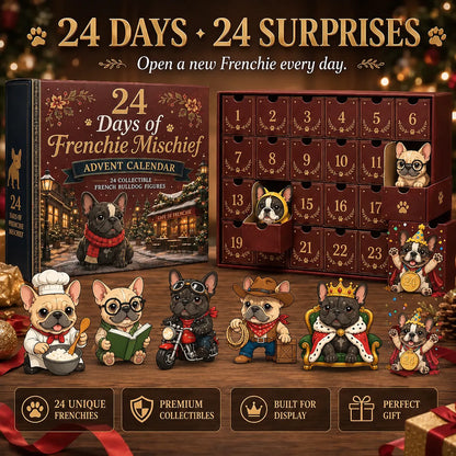 💯 🐶 24-Day French Bulldog Christmas Advent Calendar | 24 Unique Collectible Frenchie Characters with Different Outfits, Personalities & Daily Holiday Surprises 🎄✨