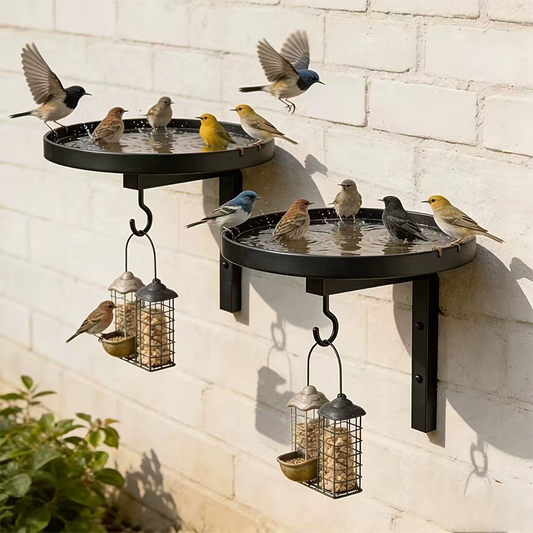 📢🔥Limited time 49% OFF!!!⏰Wall-Mounted Metal Bird Bath – Antique Bronze Finish 🐦🛁🧱🏡
