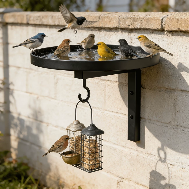 📢🔥Limited time 49% OFF!!!⏰Wall-Mounted Metal Bird Bath – Antique Bronze Finish 🐦🛁🧱🏡