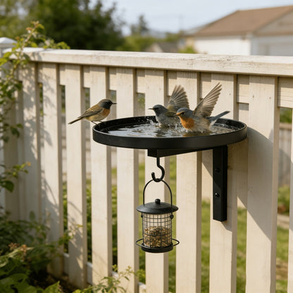📢🔥Limited time 49% OFF!!!⏰Wall-Mounted Metal Bird Bath – Antique Bronze Finish 🐦🛁🧱🏡